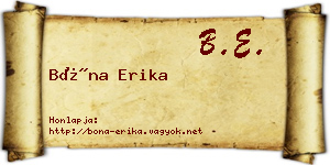 Bóna Erika névjegykártya