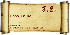 Bóna Erika névjegykártya